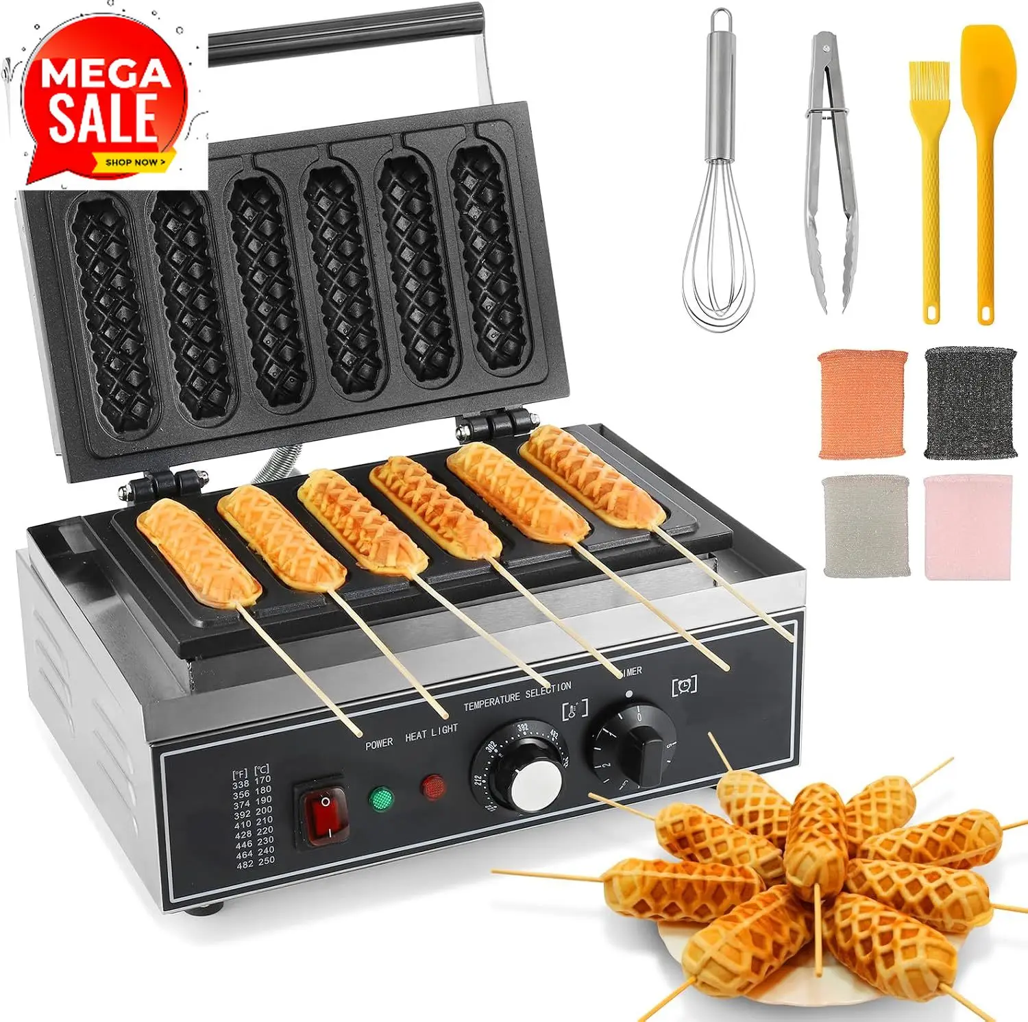 6Pcs Pembuat Corn Dog, 1550W P - Corn Dog Stick ulasan dan harga